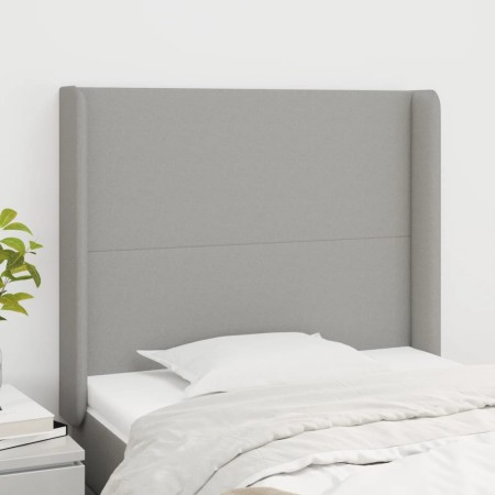 Headboard with light gray fabric ears 93x16x118/128 cm by vidaXL, Headboards and footboards - Ref: Foro24-3119282, Price: 74,...