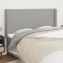 Headboard with light gray fabric ears 203x16x118/128 cm by vidaXL, Headboards and footboards - Ref: Foro24-3119322, Price: 13...