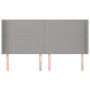 Headboard with light gray fabric ears 203x16x118/128 cm by vidaXL, Headboards and footboards - Ref: Foro24-3119322, Price: 13...