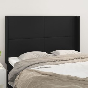 Headboard with black synthetic leather ears 147x16x118/128 cm by vidaXL, Headboards and footboards - Ref: Foro24-3119390, Pri...