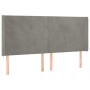 Headboard with light gray velvet ears 183x16x118/128 cm by vidaXL, Headboards and footboards - Ref: Foro24-3119360, Price: 12...