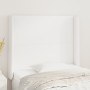 Headboard with white synthetic leather ears 83x16x118/128 cm by vidaXL, Headboards and footboards - Ref: Foro24-3119373, Pric...