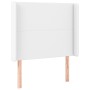 Headboard with white synthetic leather ears 83x16x118/128 cm by vidaXL, Headboards and footboards - Ref: Foro24-3119373, Pric...