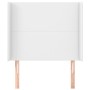 Headboard with white synthetic leather ears 83x16x118/128 cm by vidaXL, Headboards and footboards - Ref: Foro24-3119373, Pric...