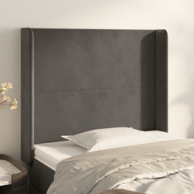 Cabecero con orejas de terciopelo gris oscuro 93x16x118/128 cm de vidaXL, Cabeceros y pies de cama - Ref: Foro24-3119337, Pre...