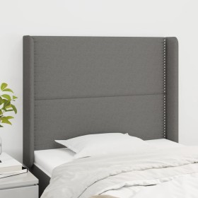 Headboard with dark gray fabric ears 83x16x118/128 cm by vidaXL, Headboards and footboards - Ref: Foro24-3119415, Price: 64,1...