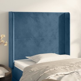 Headboard with dark blue velvet ears 93x16x118/128 cm by vidaXL, Headboards and footboards - Ref: Foro24-3119340, Price: 77,0...