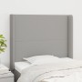 Headboard with light gray fabric ears 103x16x118/128 cm by vidaXL, Headboards and footboards - Ref: Foro24-3119290, Price: 76...