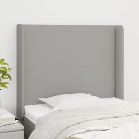 Cabecero con orejas de tela gris claro 103x16x118/128 cm de vidaXL, Cabeceros y pies de cama - Ref: Foro24-3119290, Precio: 7...