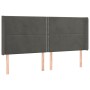 Headboard with dark gray velvet ears 203x16x118/128 cm by vidaXL, Headboards and footboards - Ref: Foro24-3119507, Price: 120...