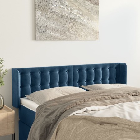 Dark blue velvet headboard 147x16x78/88 cm by vidaXL, Headboards and footboards - Ref: Foro24-3119254, Price: 71,99 €, Discou...