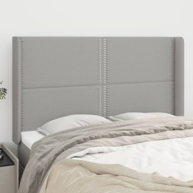 Headboard with light gray fabric ears 147x16x118/128 cm by vidaXL, Headboards and footboards - Ref: Foro24-3119438, Price: 11...