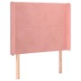 Cabecero con orejas de terciopelo rosa 103x16x118/128 cm de vidaXL, Cabeceros y pies de cama - Ref: Foro24-3119347, Precio: 8...