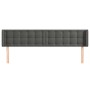 Cabecero de terciopelo gris oscuro 203x16x78/88 cm de vidaXL, Cabeceros y pies de cama - Ref: Foro24-3119269, Precio: 72,02 €...