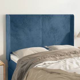 Headboard with dark blue velvet ears 147x16x118/128 cm by vidaXL, Headboards and footboards - Ref: Foro24-3119352, Price: 121...