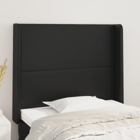 Headboard with black synthetic leather ears 83x16x118/128 cm by vidaXL, Headboards and footboards - Ref: Foro24-3119372, Pric...