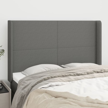 Headboard with dark gray fabric ears 147x16x118/128 cm by vidaXL, Headboards and footboards - Ref: Foro24-3119299, Price: 119...