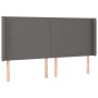 Headboard with gray synthetic leather ears 203x16x118/128 cm by vidaXL, Headboards and footboards - Ref: Foro24-3119412, Pric...