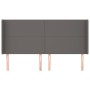 Headboard with gray synthetic leather ears 203x16x118/128 cm by vidaXL, Headboards and footboards - Ref: Foro24-3119412, Pric...