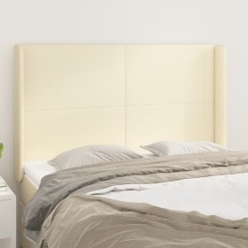 Headboard with ears cream synthetic leather 147x16x118/128cm by vidaXL, Headboards and footboards - Ref: Foro24-3119392, Pric...