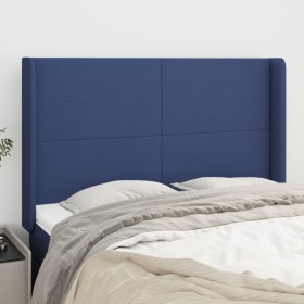 Headboard with blue fabric ears 147x16x118/128 cm by vidaXL, Headboards and footboards - Ref: Foro24-3119304, Price: 119,77 €...