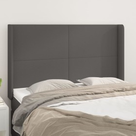 Headboard with ears gray synthetic leather 147x16x118/128cm by vidaXL, Headboards and footboards - Ref: Foro24-3119394, Price...