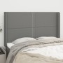 Headboard with dark gray fabric ears 147x16x118/128 cm by vidaXL, Headboards and footboards - Ref: Foro24-3119439, Price: 111...