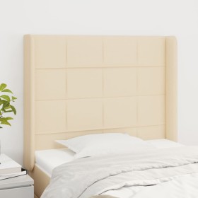 Headboard with cream fabric ears 93x16x118/128 cm by vidaXL, Headboards and footboards - Ref: Foro24-3119567, Price: 76,11 €,...