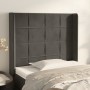 Cabecero con orejas de terciopelo gris oscuro 93x16x118/128 cm de vidaXL, Cabeceros y pies de cama - Ref: Foro24-3119617, Pre...