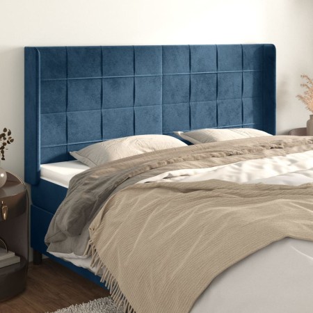 Headboard with dark blue velvet ears 183x16x118/128 cm by vidaXL, Headboards and footboards - Ref: Foro24-3119644, Price: 132...