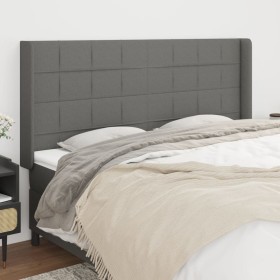 Headboard with dark gray fabric ears 183x16x118/128 cm by vidaXL, Headboards and footboards - Ref: Foro24-3119595, Price: 142...