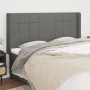 Headboard with dark gray fabric ears 183x16x118/128 cm by vidaXL, Headboards and footboards - Ref: Foro24-3119595, Price: 134...