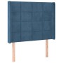 Headboard with dark blue velvet ears 93x16x118/128 cm by vidaXL, Headboards and footboards - Ref: Foro24-3119620, Price: 76,9...