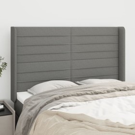 Headboard with dark gray fabric ears 147x16x118/128 cm by vidaXL, Headboards and footboards - Ref: Foro24-3119719, Price: 119...