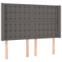 Headboard with ears gray synthetic leather 147x16x118/128cm by vidaXL, Headboards and footboards - Ref: Foro24-3119674, Price...