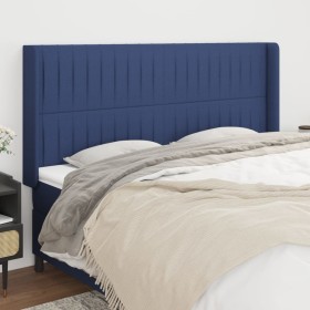 Headboard with blue fabric ears 183x16x118/128 cm by vidaXL, Headboards and footboards - Ref: Foro24-3119838, Price: 129,47 €...