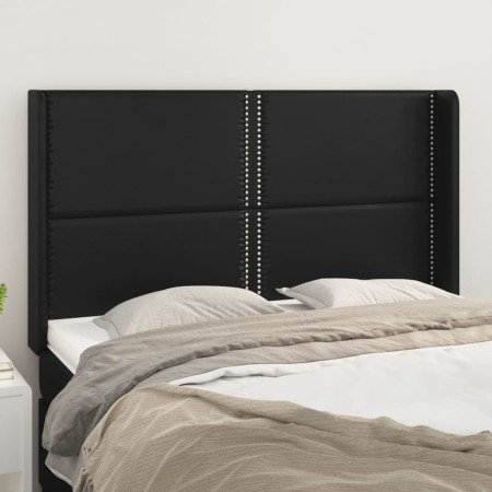 Headboard with black synthetic leather ears 147x16x118/128 cm by vidaXL, Headboards and footboards - Ref: Foro24-3119530, Pri...