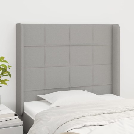 Headboard with light gray fabric ears 83x16x118/128 cm by vidaXL, Headboards and footboards - Ref: Foro24-3119554, Price: 70,...