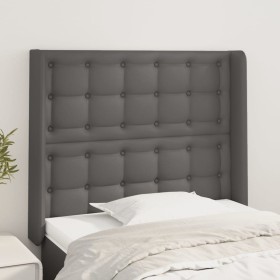 Cabecero con orejas cuero sintético gris 103x16x118/128cm de vidaXL, Cabeceros y pies de cama - Ref: Foro24-3119668, Precio: ...