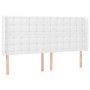 Headboard with white synthetic leather ears 183x16x118/128 cm by vidaXL, Headboards and footboards - Ref: Foro24-3119683, Pri...