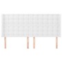 Headboard with white synthetic leather ears 183x16x118/128 cm by vidaXL, Headboards and footboards - Ref: Foro24-3119683, Pri...