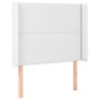 Headboard with white synthetic leather ears 103x16x118/128 cm by vidaXL, Headboards and footboards - Ref: Foro24-3119525, Pri...