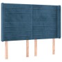 Headboard with dark blue velvet ears 147x16x118/128 cm by vidaXL, Headboards and footboards - Ref: Foro24-3119772, Price: 122...