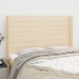 Headboard with cream fabric ears 147x16x118/128 cm by vidaXL, Headboards and footboards - Ref: Foro24-3119723, Price: 118,99 ...