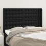 Cabecero con orejas de cuero sintético negro 147x16x118/128 cm de vidaXL, Cabeceros y pies de cama - Ref: Foro24-3119670, Pre...