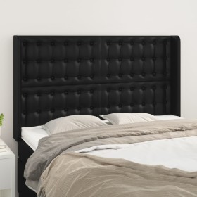 Headboard with black synthetic leather ears 147x16x118/128 cm by vidaXL, Headboards and footboards - Ref: Foro24-3119670, Pri...