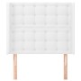 Headboard with white synthetic leather ears 103x16x118/128 cm by vidaXL, Headboards and footboards - Ref: Foro24-3119665, Pri...