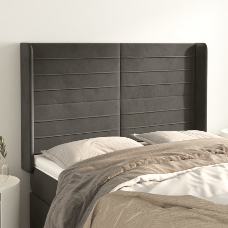 Headboard with dark gray velvet ears 147x16x118/128 cm by vidaXL, Headboards and footboards - Ref: Foro24-3119769, Price: 121...