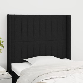 Cabecero con orejas de tela negro 83x16x118/128 cm de vidaXL, Cabeceros y pies de cama - Ref: Foro24-3119794, Precio: 70,99 €...