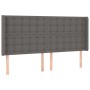 Headboard with ears gray synthetic leather 183x16x118/128 cm by vidaXL, Headboards and footboards - Ref: Foro24-3119686, Pric...